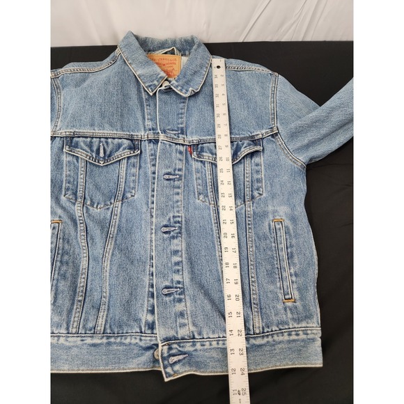 LEVI's Blue Jean Denim Jacket 70507-0389 100% Cotton Four Pocket Trucker Men's M - Picture 5 of 5